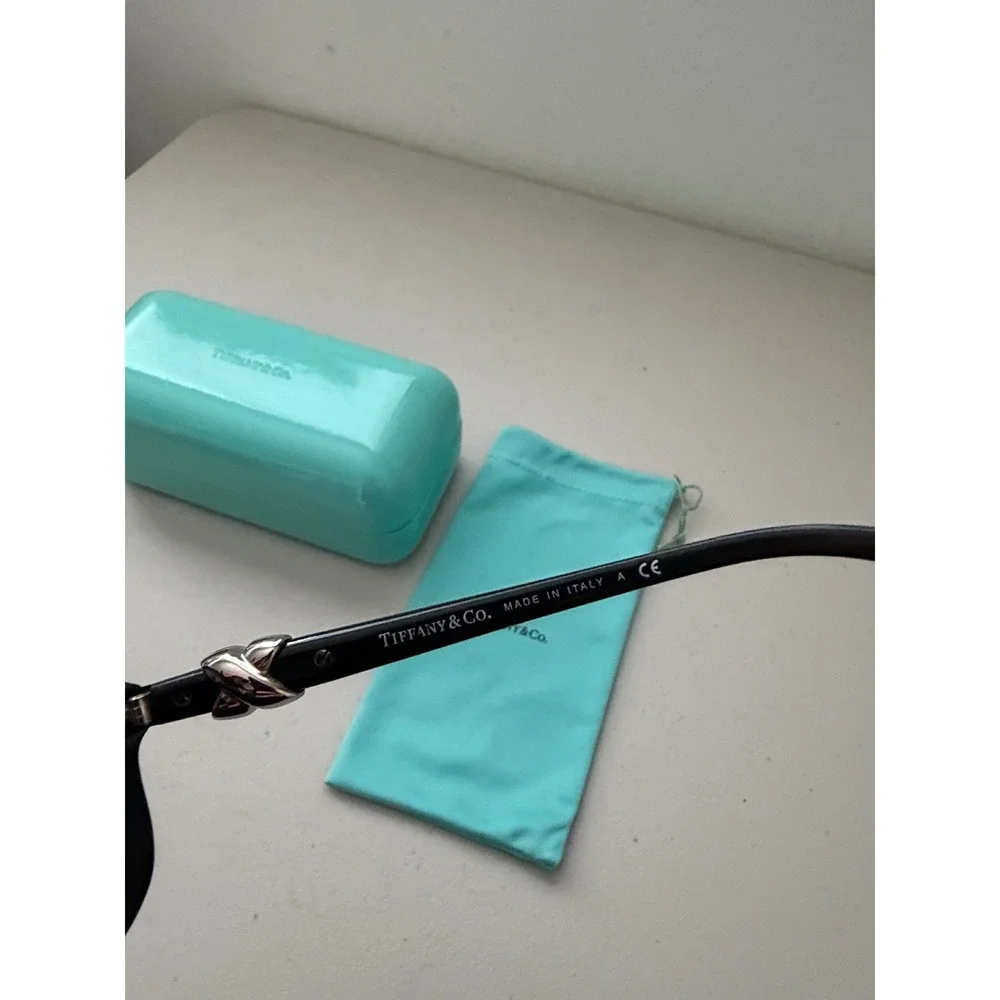 Tiffany & Co TF 4024 Sunglasses Black Infinity Knot Silver Accent 59-15-130